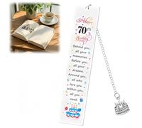 Met/al Bookmarks,Colored Birthday Book Mark,Stainless Ste/el Bookmarks,Silv/er Birthday Book Mark,Creative Book Mark,Funny Book Accessory,Friendship Bookmark,Ideal Gifts,Simple Reading Gifts (70th)