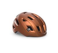 MET E-Mob Urban Cycling Helmet, Copper Glossy, Size 52-56cm