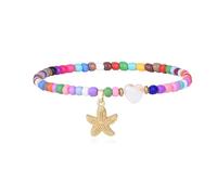 met-edianger Colorful Beaded Bracelet Bohemian Bead Cross Bow Starfish Unicorn Charm Stretch Bracelets for Women Daughter Jewelry Gift, Starfish, Acrylic, no gemstone