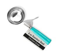 Met Lux 6 Ounce Portion Scoop, 1 Durable Disher Scoop - Thumb Trigger, Teal Stainless Steel Ice Cream Disher, For Portion Control, For Ice Cream, Mashed Potato, And Cookie Dough - Restaurantware