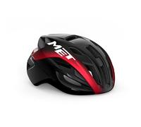 MET Rivale MIPS Road Cycling Helmet, Glossy Black Red Metallic, Size 56-58cm