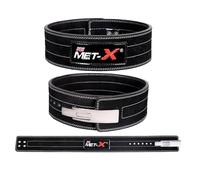 Met-X Leather Weightlifting Belt 4″ Wide | 10 mm Suede Powerlifting Belt for Deadlift, Squat & Bench | Strong Back Support for Gym, Bodybuilding & Strength Training (Black(1), XL)