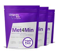 Met4Min | 360 Capsules 60,000mg | High Purity Blood Sugar Formula | Diabetic Supplement for Blood Glucose Level Support (360 Count)