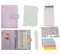 Meta A6 Budget Binder with Zipper Envelopes for Budgeting, Money Organizer for Cash, Expense Budget Sheets with Label Stickers Money Saving Binder with Cash Envelopes (Purple)