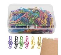 Meta Cute Music Paper Clips - Cute Stationery Clips Treble Note Shape, Assorted Color Bookmark Clips | Esthetic Music Theme Of E-esentes With Metal Finishing, School Desk Decoration For Study Work