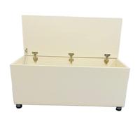 Meta Designs Storage Ottoman, Wooden Chest with Lid, Seat, Stool, Window Bench, Blankets, Bedding, Toy Box (White)