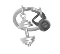 Meta[l]morphose Bodybuilding Keychain, Silver, Unisex-Adults