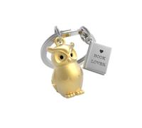 Meta[l]morphose Matte Gold Owl Keyring with Chrome Book