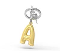 Meta[l]morphose Metalmorphose MTM10A Helium Balloon Keyring Gold Letter A with Silver Balloon Charm