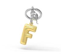 Meta[l]morphose Metalmorphose MTM10F Helium Balloon Keyring Gold Letter F with Silver Balloon Charm