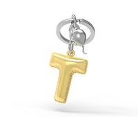 Meta[l]morphose Metalmorphose MTM10T Helium Balloon Keyring Gold Letter T with Silver Balloon Charm
