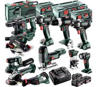 Metabo 18V 11pcs Brushless Combo Tool Kit 3 x 5.2Ah Battery Charger T4TKIT-17618