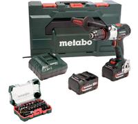 Metabo 18V Brushless Impuls Combi Drill X2 5.2Ah Kit + Bit Set Sb 18 Ltx Bl I