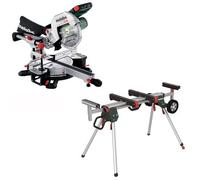 Metabo 18V Kgs 18 Ltx Bl 216 Brushless Mitre Saw + Roller Stand 216mm 8 Inch