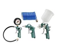 Metabo 601585000 LPZ 4 Piece Compressed Air Tool Set | Blow Gun, Tyre Inflator, Paint Spray Gun (0.6L), PA Spiral Hose (4.9m), EURO Plug-in Nipple 1/4"