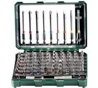 Metabo 626704000 Assorted Screwdriver Bit Set x 71 Pcs | Chrome vanadium steel bits in 25mm and 75mm lengths, magnetic quick release adapter, colour coded, in durable box