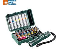 Metabo 626721000 Screwdriver Bit Box Set Inc Mini Flashlight x29 Pcs