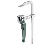 metabo Quick Release Clamp - 300 mm Span, 4000 N Clamping Force - Quick Fixation Thanks to Grid Clamping Lever, High Clamping Force for Secure Attachment of Various Workpieces, Robust Clamping Tool