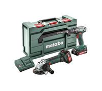Metabo 685082000 Combo Set 18 V Drill BS Cordless Angle Grinder W 18 LTX 125 Quick, Green; Grey; Black; Red