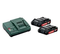 Metabo 685161000 Basic Set 2 x 18v 2.0ah Li-Ion Batteries & 1 x SC 30 Charger