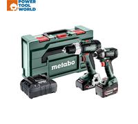 Metabo 685198000 Cordless 18v Impact Driver & Combi Drill Combo Kit Inc 2x Ba...