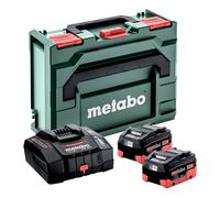 metabo Basic Set - 2 x LiHD 18 V / 10 Ah Batteries + ASC 290 Quick Charger in metaBOX 145 - Powerful, Durable - Professional Quality