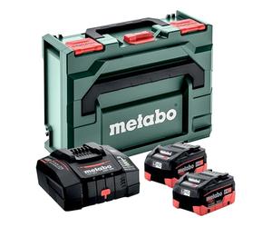metabo Basic Set - 2 x LiHD 18 V / 10 Ah Batteries + ASC 290 Quick Charger in metaBOX 145 - Powerful, Durable - Professional Quality