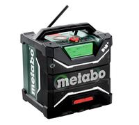 metabo Battery Construction Site Radio RC 12-18 32W BT DAB+ - 18 V - Bluetooth, AUX, IP54 Splashproof, Dustproof, Shockproof - Charging Function for Batteries and Smartphones