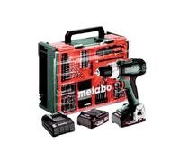 Metabo BS 614051710 Cordless Drill Driver 18 L with Battery and Plastic Case (2 x LiPower 18 V 2 Ah Batteries, Drill Diameter 13 mm/36 mm, Weight 1.6 kg)