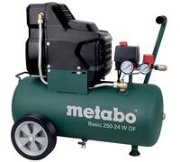 Metabo Compressor for compressed Air Tool Basic 250-24 W OF / 8 Bar Compressor for Mobile Applications / Oil-Free with Manometer