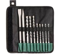 Metabo 630824000 SDS-Plus Classic Drill/Chisel Set, 0 V, Green, Set of 10 Piece