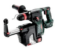 metabo Cordless Combination Hammer KH 18 LTX BL 24 Q Set ISA - 18 V, 2.2 J Impact Energy, 24 mm Drilling Diameter in Concrete - SDS-plus with Suction Brushless Motor, Ideal for Drilling and Chiselling