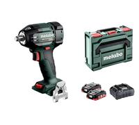 metabo Cordless Impact Wrench SSW 18 LTX 550 BL - 18 V, 550 Nm, 1/2" Outer Square - Brushless, Practical LED, for Wood Building, Tire Change, Industrial Assembly - incl. 2 Batteries 4.0 Ah, Charger