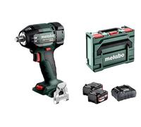 metabo Cordless Impact Wrench SSW 18 LTX 550 BL - 18 V, 550 Nm, 1/2" Outer Square - Brushless, Practical LED, for Wooden Building, Tire Change, Industrial Assembly - incl. 2 Batteries 5.2 Ah, Charger
