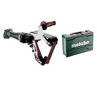 metabo Cordless Pipe Belt Sander RBVB LTX BL 180-18 V, 180 mm Tube Diameter, 270° Loop for Seamless Surface Brushless Motor, Variable Speed, Metal Processing - Includes Accessories and metaBOX