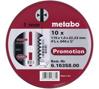 Metabo Cutting Disc 115mm 10pcs Steel/Stainless Steel 616358000