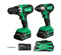 Metabo HPT 18V MultiVolt Hammer Drill and Impact Driver Combo Kit | Cordless | 2-2.0Ah Li-Ion Batteries w/Fuel Gauge | Lifetime Tool Warranty | KC18DFX
