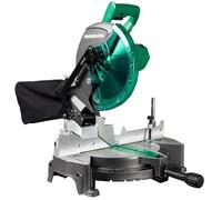 Metabo HPT Compound Miter Saw, 10" Miter Saw with Large Table Saw for Woodworking, Power Saw with 15-Amp Motor, Accurate Miter Angles, 0-45° Bevel, 24T TCT Miter Saw Blade, Positive Stops, C10FCGS