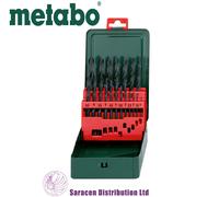 METABO HSS-R 19 PIECE DRILL BIT SET IN METAL CASE - 627151000