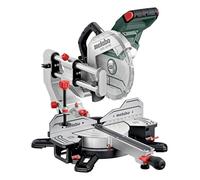metabo KGSV 254 MC 1450 W 254 mm Saw Blade with Pull Function LED Cutting Line Variable Speed Tilting on Both Sides Compact Precise Cuts Chip Extraction for Wood, Aluminium