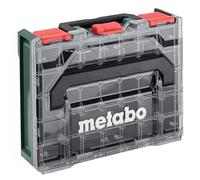 metabo metaBOX 100 S Organiser - 7.2 L Suitcase Volume - Robust Assortment Case with 15 Insert Boxes, Transparent Lid, Stackable, IP43 Protection, Small Parts and Accessories Storage