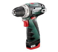Metabo PowerMaxx BS Basic Cordless Drill 12 V 2X Li-Ion Charger LC 12 Plastic Case 600984500
