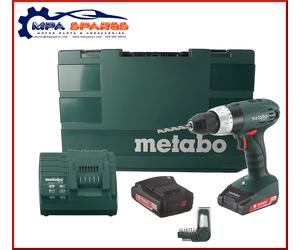METABO SB18LI 18V COMBI DRILL, 2 x 2Ah Li BATTERIES,CHARGER,BITS,CASE 602190510