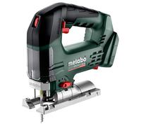 metabo STB 18 LT 130 BL Cordless Jigsaw - 18 V, 130 mm Cutting Depth - Pendulum Stroke, Tool-Free Saw Blade Change, LED Light, Chip Blow Function, Soft Grip, Extraction, for Wood and Metal - Includes
