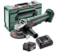 Metabo W 18 L 9-125 18V 125mm Angle Grinder 1 x 4.0Ah Battery Charger & Metabox