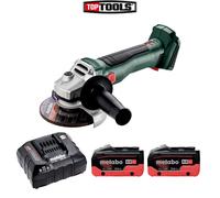 Metabo W 18 L BL 9-125 18V BL 125mm Angle Grinder + 2 x 10Ah Batteries & Charger