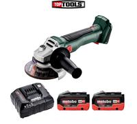 Metabo W 18 L BL 9-125 18V BL 125mm Angle Grinder + 2 x 8Ah Batteries & Charger