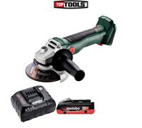 Metabo W 18 L BL 9-125 18V BL 125mm Angle Grinder With 1 x 4Ah Battery & Charger