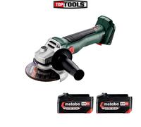Metabo W 18 L BL 9-125 18V BL 125mm Angle Grinder With 2 x 5.2Ah Batteries