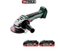 Metabo W 18 L BL 9-125 18V Brushless 125mm Angle Grinder With 2 x 4Ah Batteries
